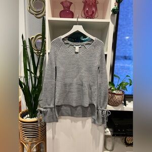 American Rag NWT V-Neck Knit Sweater with Tie Accents